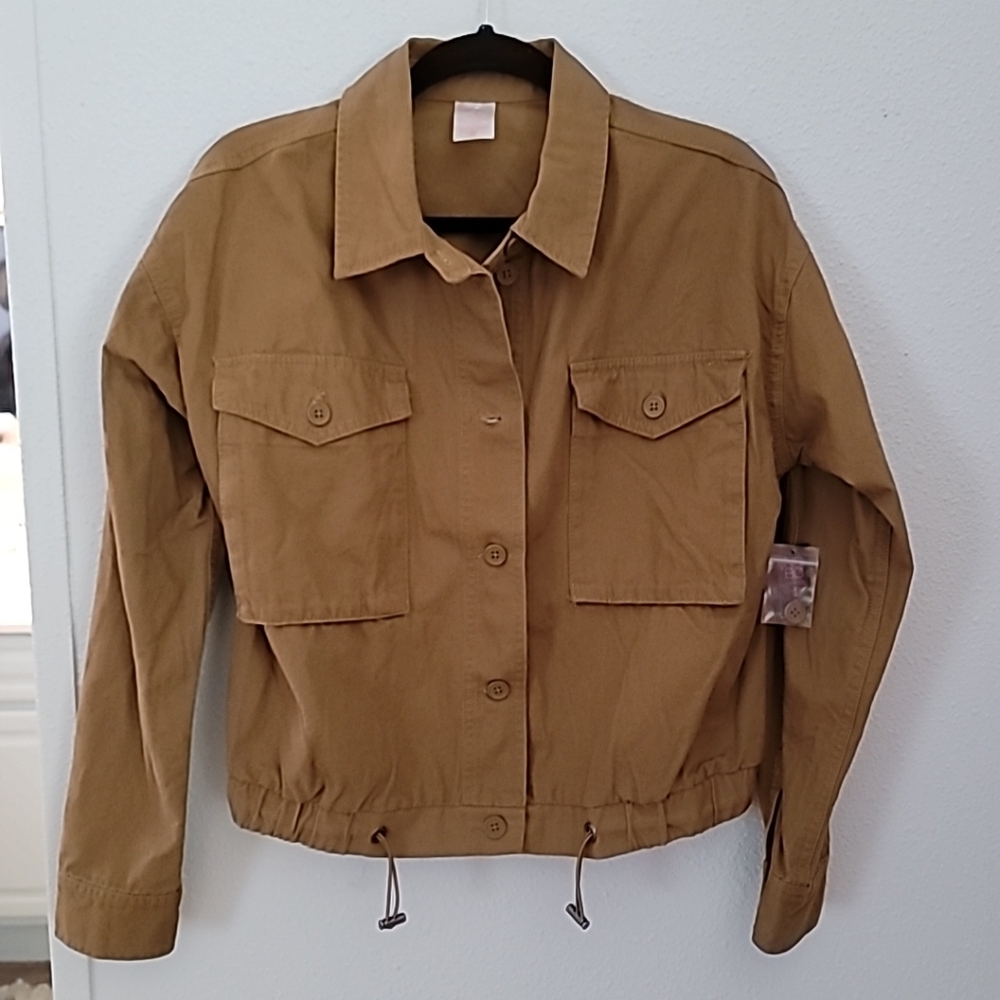 No Boundaries Junior Brown Utility Jacket Size L NWT